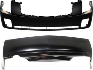 Front and Rear Bumper Cover Set for 2003-2007 Cadillac CTS, Primed (Ready to Paint), Suitable for 2.8L/3.2L Engine, Replacement 