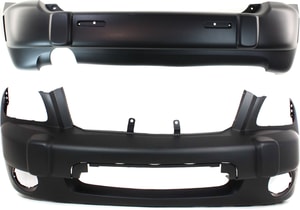 Front and Rear Bumper Cover Set for Chevrolet HHR LS/LT Model 2006-2011, Primed (Ready to Paint), Replacement