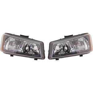 Headlight Assembly Pair/Set for Chevrolet Silverado 2003-2006, Right Passenger and Left Driver, Halogen, Smooth Reflector, Includes 2007 Classic, Replacement