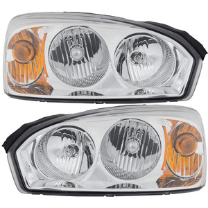 Headlight Assembly Pair/Set for 2004-2008 Chevrolet Malibu, Includes Right Passenger and Left Driver Side, Composite, Halogen, Replacement