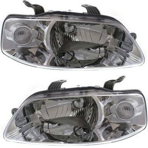 Pair/Set - Headlight Assembly for Chevrolet Aveo 2004-2007 and Aveo5 2006-2008, Halogen, Right Passenger and Left Driver Replacement