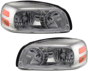 Headlight Assembly Pair/Set for 2005-2009 Chevrolet Uplander, Right Passenger and Left Driver, Composite, Halogen Replacement