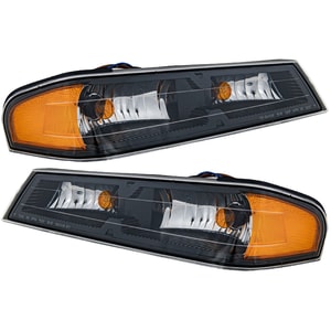 Corner Light Assembly for 2004-2012 Chevrolet Colorado GMC Canyon, Right Passenger and Left Driver, Halogen, Park/Signal Light, Black Interior, Replacement Pair/Set
