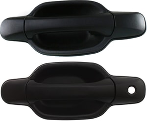 Front Door Handle Pair/Set for Chevrolet Canyon / Colorado 2004-2012, Pair/Set of 2, Right Passenger and Left Driver, Outside, Textured Black, without Keyhole, Replacement