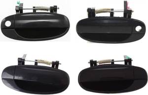 Front and Rear Door Handle Assembly for 2004-2006 Chevrolet Aveo / 2009-2011 Aveo5, Pair/Set of 4, Outside, Smooth Black, Right Passenger and Left Driver, Replacement
