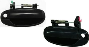 Pair/Set - Front Exterior Door Handle Assembly for Chevrolet Aveo5 2004-2006 and Aveo5 2006-2011, Right Passenger and Left Driver, Smooth Black, Replacement Set