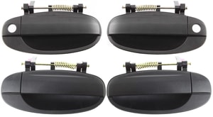Front and Rear Door Handle Assembly Pair/Set for Chevrolet Aveo 2004-2006 / Aveo5 2006-2011, Outside, Textured Black, Right Passenger and Left Driver, Pair/Set of 4, Replacement