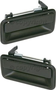 Rear Door Handle Pair/Set for Chevrolet C/K Full Size Pickup 1992-2000, Right Passenger and Left Driver, Outside, Metal, Textured Black Replacement