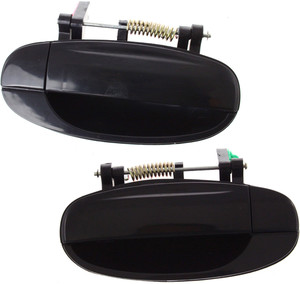 Smooth Black Rear Exterior Door Handle Assembly Pair/Set for Chevrolet Aveo 2004-2006/Aveo5 2009-2011, Right Passenger and Left Driver, Replacement