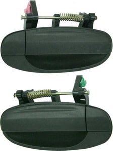 Pair/Set - Rear Exterior Door Handle Assembly for Chevrolet Aveo 2004-2006/Aveo5 2006-2011, Right Passenger and Left Driver, Textured Black, Replacement