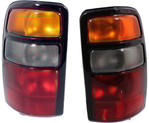Tail Light Assembly Pair/Set for Chevrolet Suburban 2004-2006, Right Passenger and Left Driver, Amber/Clear/Red Lens, Replacement