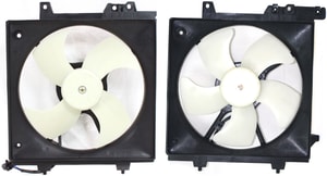 Cooling Fan Assembly Set for Subaru Legacy/Outback 2000-2004, Baja 2003-2006, Includes Set of 2, A/C Fan and Radiator Fan Shroud Assembly, Replacement