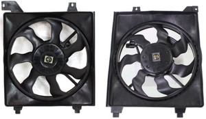 Radiator and A/C Condenser Fan Assembly Set for 2006-2011 Hyundai Accent - Replacement Part