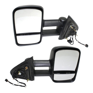 Towing Mirror Pair/Set for Chevrolet Silverado/Sierra 1500 (2014-2018), 2500 HD/3500 HD (2015-2019), Power, Manual Folding, Heated, Textured, Trailer Type, without Signal Light, Includes 2019 Silverado 1500 LD/Sierra 1500 Limited, Right Passenger and Left Driver, Replacement