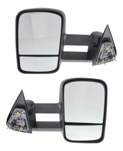 Towing Mirror Pair/Set for Chevrolet Silverado/GMC Sierra 1999-2006, Right Passenger and Left Driver, Manual Adjust, Manual Folding, Non-Heated, Textured, Telescopic, Includes 2007 Classic, Replacement