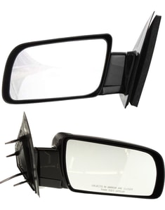 Mirror Pair/Set for Chevrolet Astro 2000-2005, Right Passenger and Left Driver, Power Control, Manual Folding, Non-Heated, Paintable, Below Eyeline Replacement