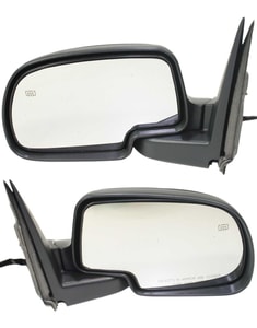 Mirror Pair/Set for Chevrolet Silverado/GMC Sierra 2003-2007, Right Passenger & Left Driver, Non-Towing, Power, Manual Folding, Heated, Textured, no Memory, Puddle & Signal Light, Includes 2007 Classic, Replacement