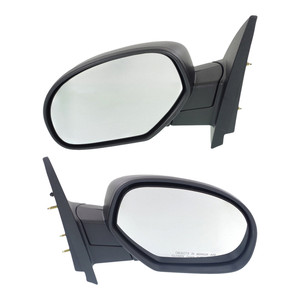 Replacement Mirror Pair/Set for Chevrolet Silverado 2007-2013/Suburban 2007-2014, Right Passenger and Left Driver, Non-Towing, Manually Adjustable, Manual Folding, Non-Heated, Textured, Without Memory, with Puddle and Signal Light