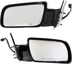 Power Mirror Pair/Set for Chevrolet C/K Full Size Pickup 1988-2002, Right Passenger and Left Driver, Non-Towing, Manual Folding, Heated, Paintable, Standard Type Replacement