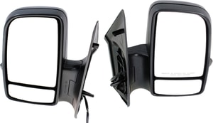 Power Mirror Pair/Set for Sprinter 2007-2018, Right Passenger and Left Driver, Non-Towing, Manual Folding, Heated, Textured, with Signal Light, Replacement