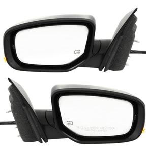 Mirror Pair/Set for Dodge Dart 2013-2015 Right Passenger and Left Driver, Power, Manual Folding, Heated, Paintable, With Puddle and Signal Lights, Replacement