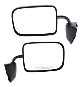 Manual Adjust and Fold Mirror Pair/Set for 1994-1997 Dodge Full Size Van, Right Passenger and Left Driver, Non-Towing, Non-Heated, Paintable, Low Mount, 6 x 9 inches, Replacement