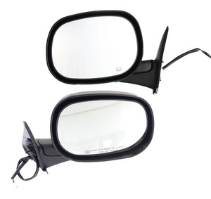 Power Heated Mirror Pair/Set for Dodge RAM 1500 Pickup (1998-2001), RAM 2500/3500 Pickup (1998-2002), Non-Towing, Manual Folding, Textured, Right Passenger and Left Driver, Replacement