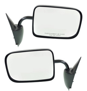 Manual Adjust & Folding Mirror Pair/Set for Dodge Ram Full Size P/U 1994-1997, Right Passenger & Left Driver, Non-Towing, Non-Heated, Textured Finish Replacement