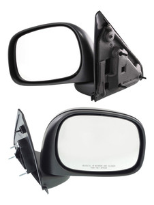 Manual Adjust Mirror Pair/Set for 2002-2008 Dodge RAM 1500 Pickup, 2003-2009 RAM 2500/3500 Pickup, Right Passenger and Left Driver, Non-Towing, Manual Folding, Non-Heated, Textured, ST Model Replacement