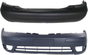 Front and Rear Bumper Cover Set for Ford Focus 2005-2007, Primed (Ready to Paint), Sedan Exclusive, Not Compatible with ST Model, Replacement