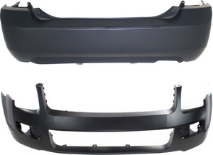 Front and Rear Bumper Cover Set for 2006-2009 Ford Fusion, Primed (Ready to Paint), Fits 2.3L Engine Replacement