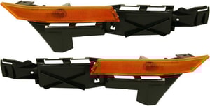 Front Reinforcement Pair/Set for Ford Fusion/Milan 2006-2009, Right Passenger and Left Driver Cover with Side Marker Light, Replacement