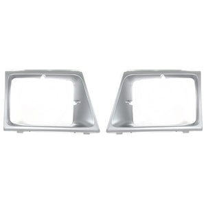 Headlight Door Pair/Set for Ford Econoline Van 1997-2002, Right Passenger and Left Driver, Silver, Sealed Beam Type Replacement