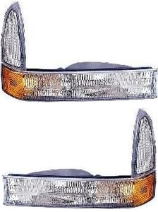 Corner Light Pair/Set for 2001-2005 Ford Excursion, Includes Right Passenger and Left Driver Lens and Housing, Park Signal Light, Replacement