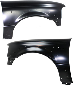 Front Fender Pair/Set for Ford Ranger 2006-2011, Right Passenger and Left Driver, Primed (Ready to Paint), with Wheel Opening Molding Holes, Replacement