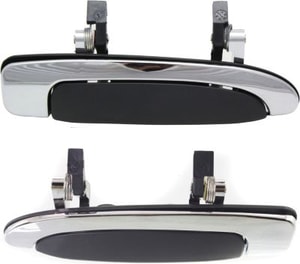 Rear Exterior Door Handle Pair/Set for 1992-2011 Ford Crown Victoria, Right Passenger and Left Driver, Black and Chrome Frame Replacement