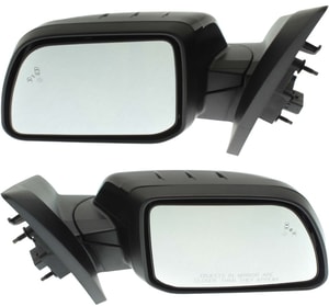 Mirror Pair/Set for Ford Edge 2011-2014 Right Passenger and Left Driver, Power, Manual Folding, Heated, Paintable, with Blind Spot Detection in Glass, without Auto Dimming, Memory, and Signal Light Replacement