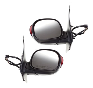 Mirror Pair/Set for Ford Expedition 2000-2000, Lincoln Navigator 2000-2002, Right Passenger and Left Driver, Non-Towing, Power, Manual Folding, Heated, Paintable, with In-Housing Signal Light and Memory, without Auto Dimming and Blind Spot Detection Replacement
