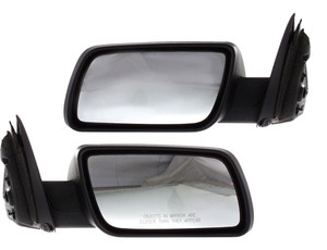 Mirror Pair/Set for Ford Flex 2009-2012, Right Passenger and Left Driver, Power Adjust, Manual Folding, Non Heated, Textured, Without Memory and Puddle Light, Replacement