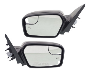 Pair/Set - Power, Non-Folding, Heated, Paintable Mirror for 2011-2012 FUSION, Right Passenger and Left Driver with Blind Spot Glass and Puddle Light, Replacement