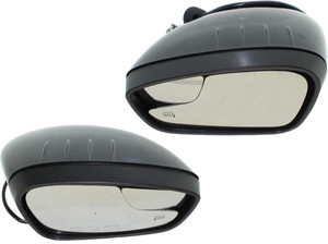 Power Mirror Pair/Set for 2011-2013 Ford Fiesta, Right Passenger and Left Driver, Manual Folding, Heated, Paintable, with Blind Spot Glass, without Signal Light, for Hatchback/Sedan, Replacement