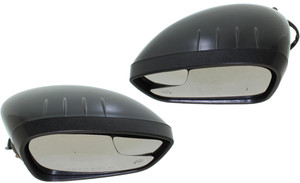 Mirror Pair/Set for 2011 Ford Fiesta HB/Sedan to 1-12-11, Right Passenger and Left Driver, Power, Manual Folding, Heated, Paintable, with Blind Spot Glass and Signal Light, Replacement