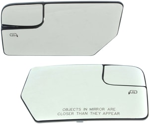 Mirror Glass Replacement Pair/Set for Ford Expedition 2012-2017/Navigator 2012-2014, Right Passenger and Left Driver, Non-Towing, Heated, with Backing Plate, Blind Spot Glass, without Blind Spot Detection