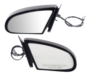 Mirror Pair/Set for Ford Cougar/Thunderbird 1989-1997, Right Passenger and Left Driver, Power Adjustment, Manual Folding, Non-Heated, Textured Replacement