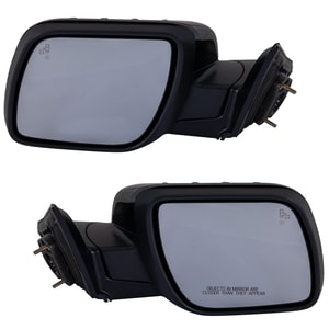 Mirror Pair/Set for 2016-2019 Ford Explorer, Right Passenger & Left Driver, Power Folding, Heated, Paintable, with Blind Spot Detection in Glass, In-housing Signal Light, Memory, without Auto Dimming Replacement