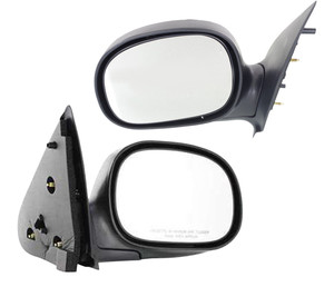 Manual Adjust, Manual Fold, Non-Heated, Chrome, Contour Style Mirror Pair/Set for Ford F-150 1997-2002 and F-250 1997-1999, Right Passenger & Left Driver, Non-Towing, To 2-11-2002, Replacement