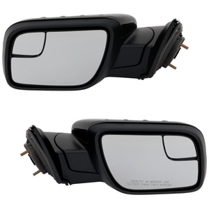 Pair/Set - Power Mirror Pair/Set for Ford Explorer 2011-2015, Right Passenger and Left Driver, Manual Folding, Non-Heated, Paintable, with Blind Spot Glass, without Auto Dimming, Memory, Puddle Light and Signal Light, Replacement