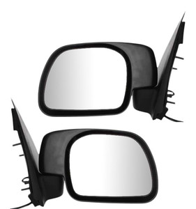 Mirror Pair/Set for Ford F-Series Super Duty 1999-2007, Right Passenger and Left Driver, Non-Towing, Power, Manual Folding, Non-Heated, Textured Replacement - Fits F-250, F-350, F-450, F-550.