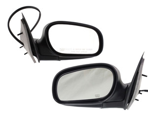 Mirror Pair/Set for 2002-2008 Ford Crown Victoria/2003-2008 Mercury Grand Marquis, Right Passenger & Left Driver, Power Operated, Manual Folding, Heated, Paintable Replacement