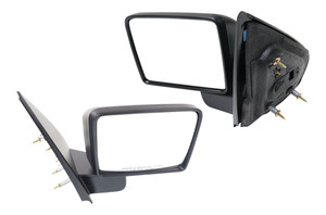 Mirror Pair/Set for Ford F-150 2004-2008, Non-Towing, Manual Adjust & Folding, Non-Heated, Textured, Paddle Style, Excludes Auto Dimming, Blind Spot Detection, Memory, & Signal Light, New Body Style Replacement